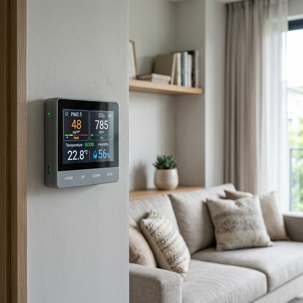 Air quality sensor detecting CO2 and particulate matter